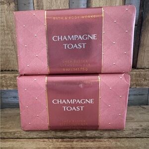 Bath & Body Works CHAMPAGNE TOAST Shea Butter Cleansing Bar Soap 5oz Lot X 2 New